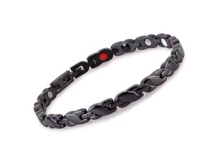 316L de aço inoxidável de aço de aço masculino Balance de prata Balance de saúde Pulseira de saúde com ímãs magnéticos germânio Link Bracelets Benifits Jóias