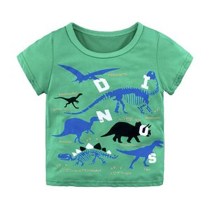 Baby menino tops para desenho animado de manga curta criança bebês garotos de algodão tops roupas de dinossauros de camiseta 1-6 anos