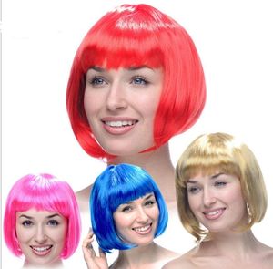 moda bob acconciatura donne festival natale parrucche sintetiche parrucca corta diritta bob halloween femminile donne parrucche decorazione dei capelli