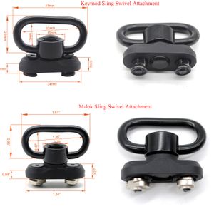 Black 1.25" Push Button QD Sling Swivel Mount Kit with Keymod / M-lok Rail Attachment for Handguard Rail Free Shipping