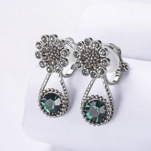 Clip-Ohrringe, Modeschmuck ohne Piercing, für Damen, Modemarken, klassisches Blumendesign, bestes Bijoux-Geschenk