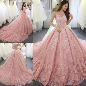 2022 Luksusowa Suknia Balowa Prom Dresses Aplikacje Koronki Sweet 16 Dress Scoop Neck Vestido De Festa Długie Tulle Formalne Suknie Wieczorowe Suknie