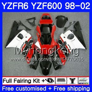 Body For YAMAHA YZF600 YZF R6 1998 1999 2000 2001 2002 230HM.37 YZF-R6 98 YZF 600 black white frame YZF-R600 YZFR6 98 99 00 01 02 Fairings