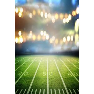 Stadium Sports Match Photography Backdrop Green Football Field Bokeh Spotlight Boy Kids Party Themed Photo Shoot Background