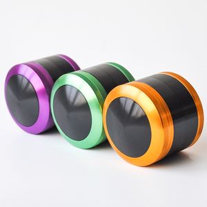 4 Parts 63mm Aluminum alloy Convex Cap herb grinder tobacco grinder CNC teeth hand grinders smoke accessory