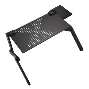 Freeshipping Portable Foldable Adjustable Laptop Desk Computer Table Stand Tray For Sofa Bed Black