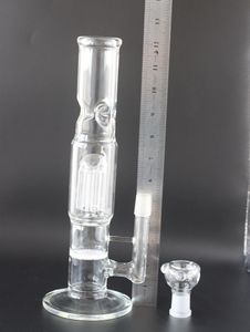 Hög quanlity 13 tum Clear Glass Bong Hookahs DAB Rig Comb 18.8mm 13Inch med armträd PERC Rak typ