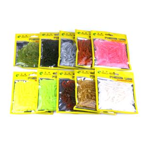 Hengjia Sztuczne Miękkie Fishing Lure 50 sztuk Jedna torba na Japonia Shad Soft Fishing Tackle Grub Worm Dżdżownica Spirala T Ogoniasty Ryby Przynęty