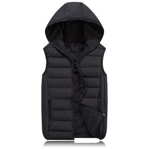 2018 Nuova primavera autunno giacca senza maniche per uomo moda calda con cappuccio maschile gilet invernale leggero plus size gilet da lavoro da uomo gilet