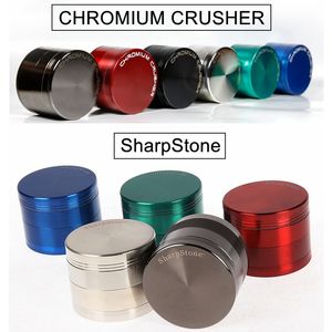 100pcs 4 warstwy młynek ziołowy cynk metalowy tytoń ślad chromu Crusher Mindery 40 mm 50 mm 55 mm 63 mm Diameters Crusher