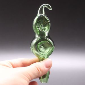 Double Bowl Pyrex Glass Smoking Pipes Oil Burner With One Hole Dab Rig Hand for Tobacco