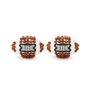 Shiny Rhinestone American Football Stud Earrings for Women Girls Fashion Post Earrings Rugby Party Gifts Sportsmycken