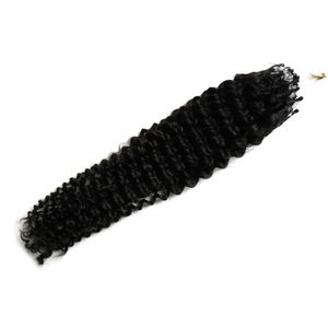 Naturlig svart Remy Micros Curly Grade 7A Mongolian Deep Curly Micro Loop Hair Extensions 100g 10 