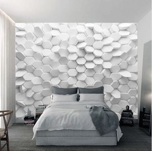 3Dビジョン不規則な五角形の注文カスタムモダンな壁紙新しい抽象的な幾何学図形の壁壁画の壁紙