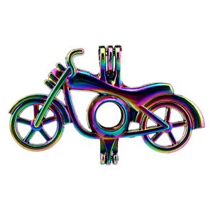 10pcs/lot Rainbow Color Bicycle Bike Beads Cage Locket Pendant Diffuser Aromatherapy Perfume Essential Oils Diffuser Floating Pom