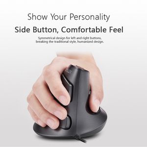 M618 Ergonomic Office Vertical Mouse 6 Buttons 600/1000/1600 DPI Optical Right Hand Mice with Wrist mat For PC Laptop