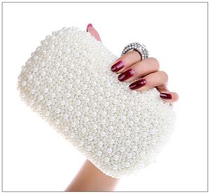 Wholesale single strap resale online - Top Sale Full Pearls Beaded Bridal Wedding Hand Bags Ring Bag Ladies Evening Party One Shoulder Small Clutch Dinner Bags Beautiful