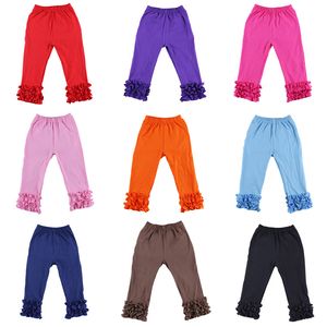 Nya Baby Girls Leggings Kids Bomull Ruffle Pencil Byxor Mode Barn Skinny Trousers Kläder