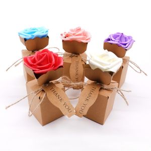 クリエイティブクラフトDIYビンテージ紙キャンディーボックスバラの花チョコレート包装パーティーの結婚式の装飾の好意