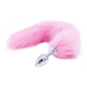 Domi Long Smooth Metal Butt Plug Zabawki Kobiety Sexy Fox Tail Styk Seks Zabawki S924