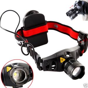 Q5 1000lm 4 Modes LED-strålkastare strålkastare Zoomable Focus Head Lamp Torch Flicklampa Camping Spotlight Lantern för jakt Använd AAA