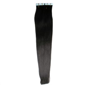 40pcs Straight Brazilian Virgin Remy Black Tape Hair Extensions Virgin Skin Weft Tape Adhesive Hair Extensions Tape Human Hair Extensions