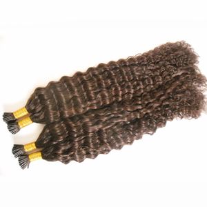I Tip Haarverlängerungen, 200 g, tief gewelltes Keratin-Echthaar auf Kapseln, echtes Haar, 25,4–66 cm, auf Kapseln