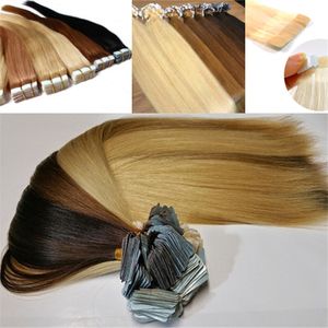 19 colors option 16 18 20 22 24 brazilian hair skin weft remy double sided pu tape in on human hair extensions 120pcs 3 lots