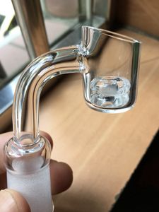 Diamond Knot Quartz Domeless Banger Nail 18 14 10mm Manlig kvinnlig frostad fog 21,5 mm skål dia 90 graders glas Bong Glasvattenrör