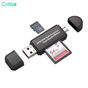 Venta al por mayor de Mini lector de tarjetas OTG USB de alta velocidad USB 2.0 micro SD T-Flash TF Memory OTG Lector de tarjetas OTG para teléfono móvil Tablet PC Lector de tarjetas de PC