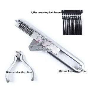 6D Extensão Do Cabelo Humano Conector Da Máquina Com Cabelo Remover Piler No-traço Quick Kit Salão de Beleza Natural Real Queratina Peruca Estilo ferramenta