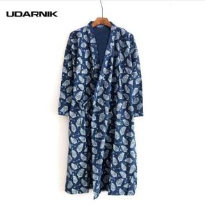 Homens Robe Kimono Yukata Pijamas Algodão Macio Japonês Roupão Roupão Nightwear Folhas Imprimir Nova Moda 904-872