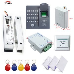 指紋RFIDアクセス制御システムDIYキットガラスドアゲートオープナーセット電子ボルトロックIDカード電源ボタンベル