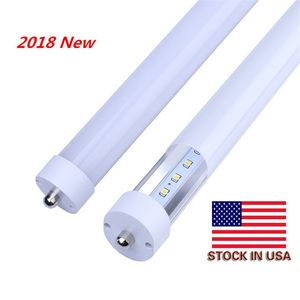 45W 8FT Single Pin T8 LED Tube Light FA8 T8 LED Fluorescerande lampor SMD2835 AC110V-277V CE FCC DLC SAA UL 100PCS LOT