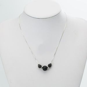Mode Black Lava Stone Halsband Aromaterapi Essential Oljediffusor Halsband för kvinnor Smycken Party Present