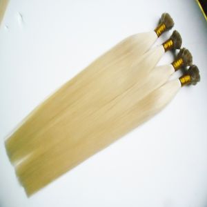 200g Blonde Flat Hair Extensions 200S Fusion Hair Extensions Straight Machine Made Remy Nail Hair Keratin Pre Bonded Human