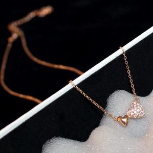 Double love Heart Wrapped Necklace Pendant for Women Peach Choker Necklace Collar Jewelry Valentine s Day gift