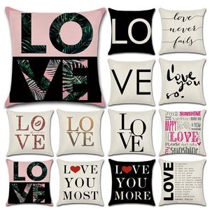 Valentines Pillows Case Valentine's Day Letter printing Pillow Cover 45*45cm Sofa Nap Cushion Covers Home Decoration 59 styles C3456