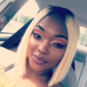 Brazilian Ombre Human Hair Lace Front Wigs With Baby Hair Straight 613# Blonde Pre-plucked Natural Hairline Lace Front Wigs For Black Women