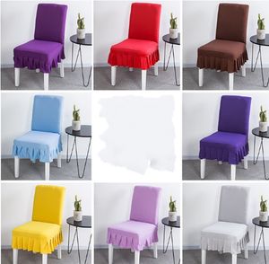 20pcs lot Skirt style Chair Cover Chaircover For Wedding Hotel Banquet Chair Cloth Spandex polyester Cover