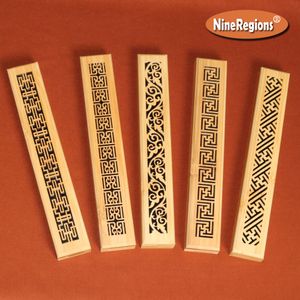 Wholesale Natural Bamboo burner box for stick incense Portable Joss-stick Incenso holder incienso censer quemador incienso desk decor