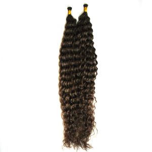 10"-26" 100g Keratin Human Hair Extensions 1g I Tip Natural Hair on Capsules 100s kinky Curly keratin stick tip hair extensions