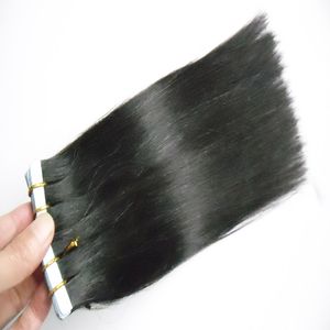 18" 20" 22" 24" Skin Weft Hair Extensions 100% real hair Remy Seamless Tape Hair Extensions 100g Brazilian Straight US Tape Extensions 40pcs