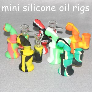 Hookahs Silicone Oil Burner Bubbler Water Bong Small Burners Tubulações Bubblers Dab Plays para fumar Mini Bongs Aughty