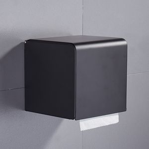 Black Paper Tissue Box Bathroom Paper Roll Holder Wall Mounted Toilet Paper Holder Rack Bathroom Accessories Tissue Holder Box