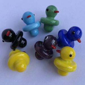 Neueste einfarbige Glas-Gelb-Ente-UFO-Vergaserkappenkuppel für Glasbongs, Wasserpfeifen, Dab-Ölplattformen und Thermal-P-Quarz-Banger-Nägel