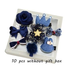 Without Box Headwear Kids Ribbon Bow Hair clip Hairpins Heart Star Fur Ball Flower Rabbit Ears Princess Crown 10sets LH726