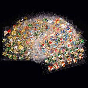 24 pcs / set 3d plástico série de natal design pregos adesivos para unhas arte decorações de manicure adesivo Decalques