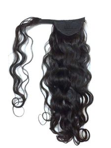 120Gカーリーポニーテールヘアピースラップポニーテールの延長ブラジルのレミーHumanhair Ponytailクリップ