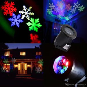 Gorąca nowa poruszająca się LED RGB MultiColour Snowflakes Państwowy krajobraz Lampa Lampa Lampa Lampa Białe Śnieg Sparkling Projector Lights